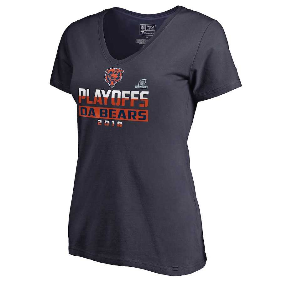 Women Bears Navy 2018 NFL Playoffs DA Bears T-Shirt,We sell and wholesale Women Bears Navy 2018 NFL Playoffs DA Bears T-Shirt on line form chian!